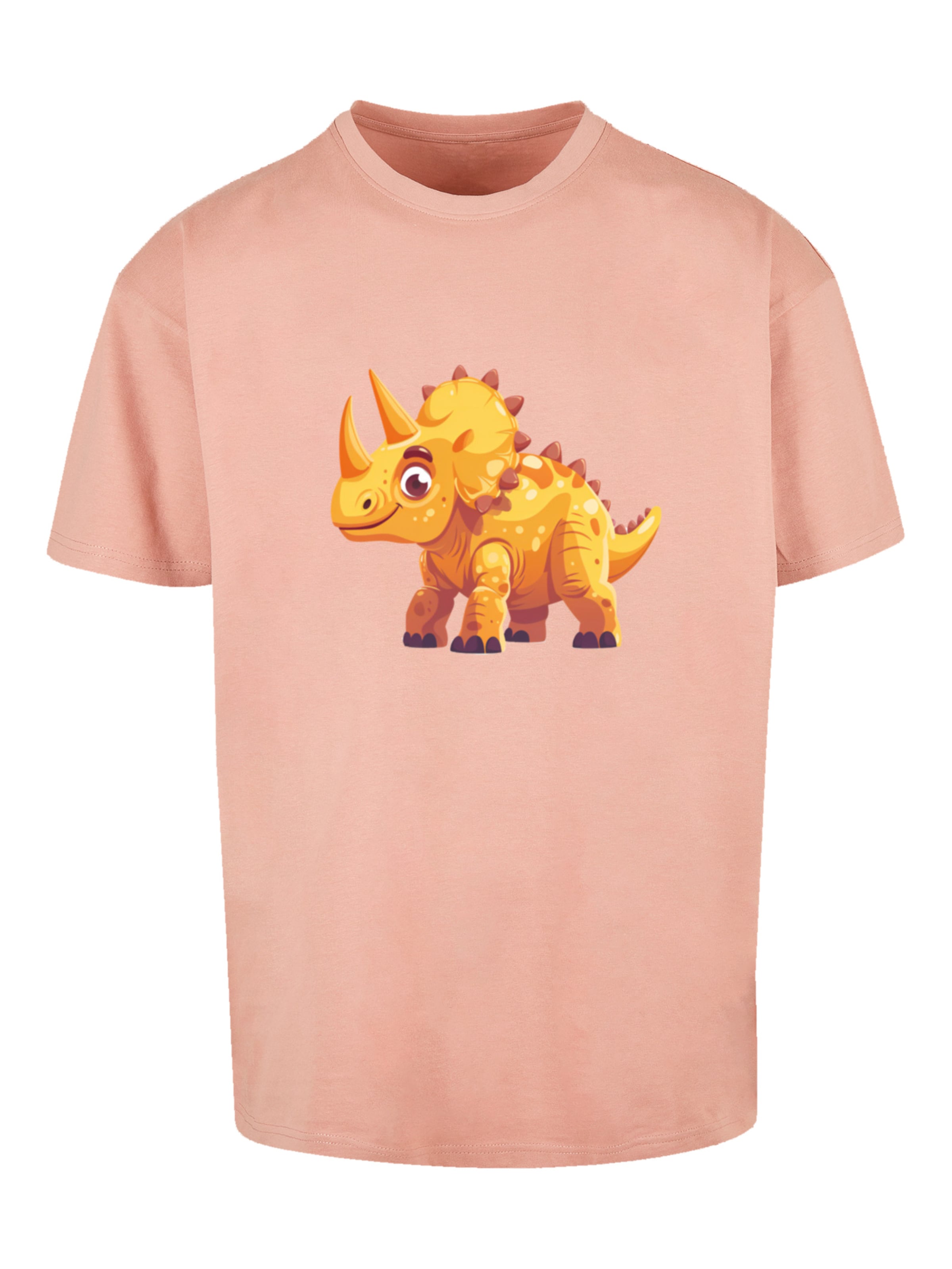 F4NT4STIC T-Shirt 'Cute Triceratops Dinosaur Toy' in Beige: Vorderseite