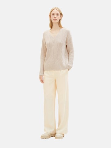 TOM TAILOR Pullover i beige