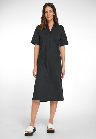 Green Cotton Dress in Black: front