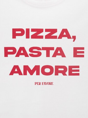 MANGO TEEN T-shirt 'PIZZA' i vit