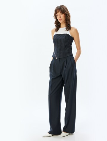 Koton Wide leg Pleat-Front Pants in Blue