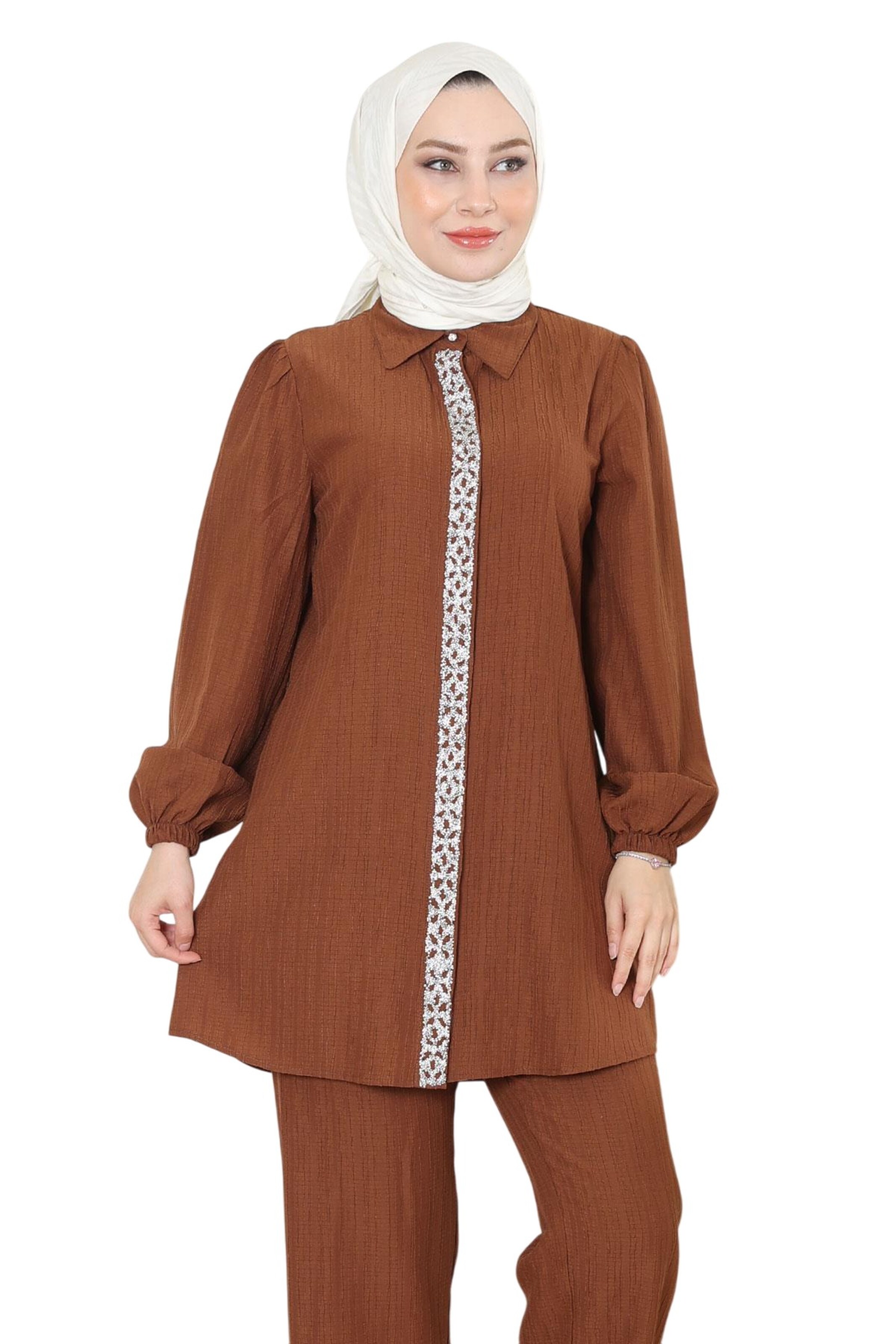 Pantalons de tailleur MODAMIHRAM en marron