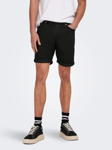 Only & Sons Regular Shorts 'Ply' in Schwarz: predná strana