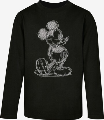 ABSOLUTE CULT Shirt 'Mickey Mouse - Sketch Kick' in Black: front