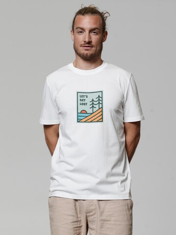 T-Shirt ' Let's Get Lost ' Watapparel en blanc : devant