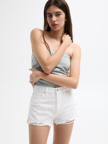 Pull&Bear Normální Džíny – bílá