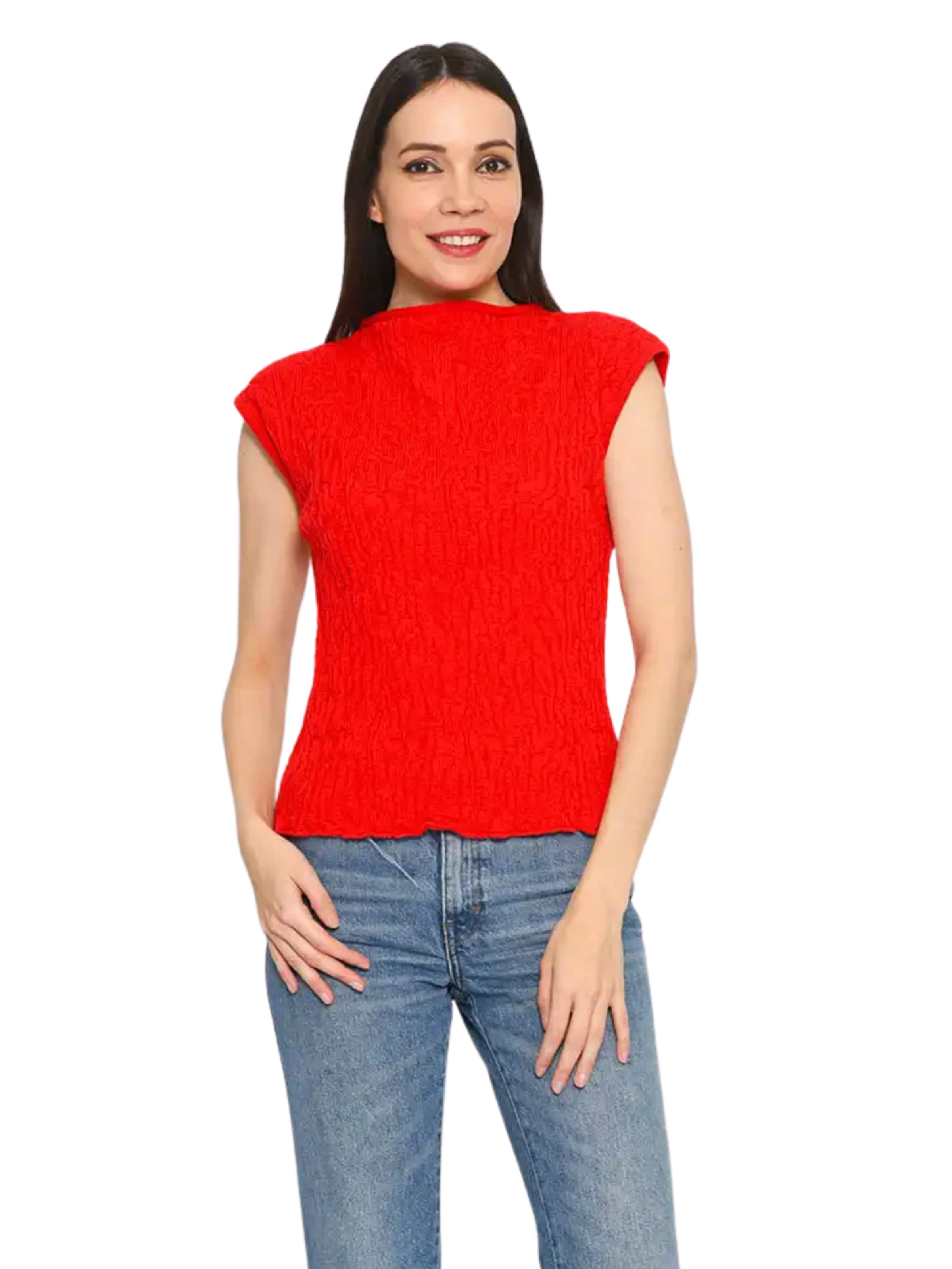 Süel knitwear Sticktop 'Wrinkled Texture'‌‌‌‌ in Rot