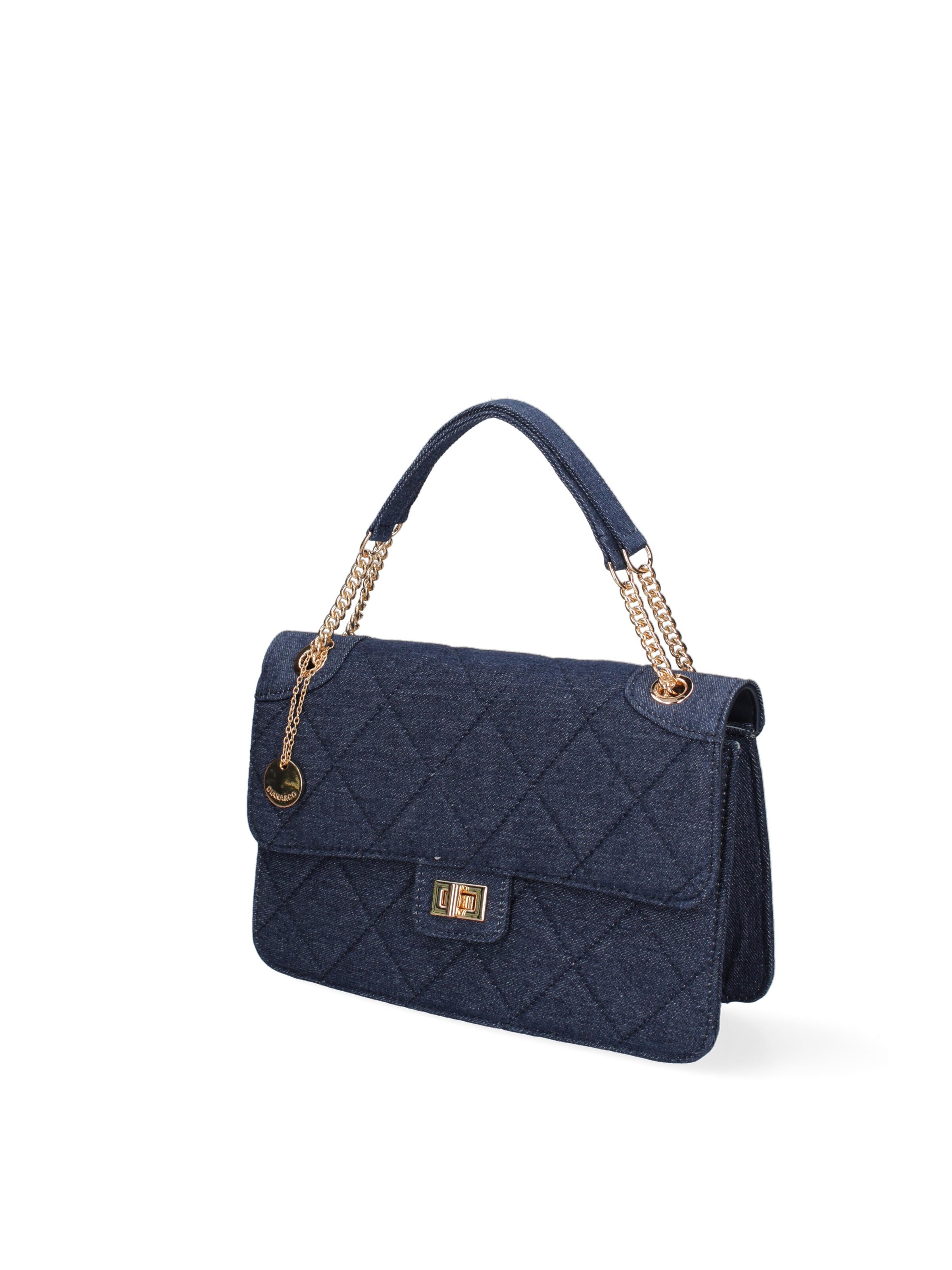 Borsa a spalla 'Borsa a Spalla Donna Nylon Ecopelle Twist Lock' di Diana&Co. in blu