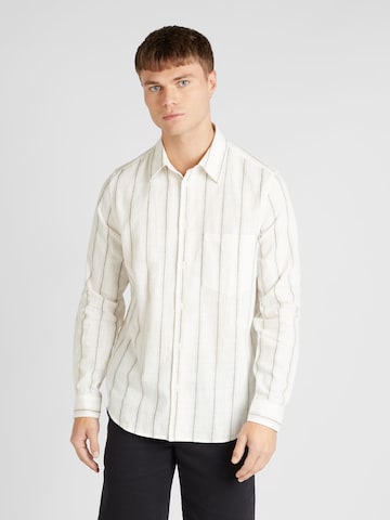 Samsøe Samsøe Regular fit Button Up Shirt 'Liam' in Beige: front