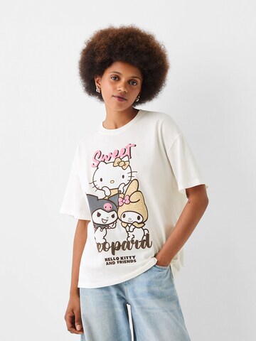 Bershka T-Shirt in Weiß: Vorderseite