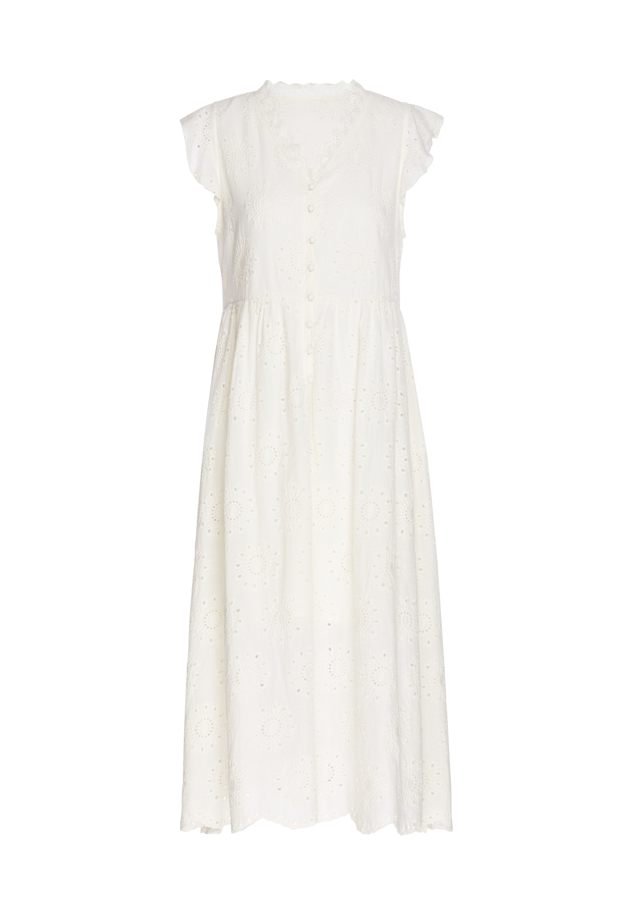 Usha - Vestidos camiseiros em bege: frente
