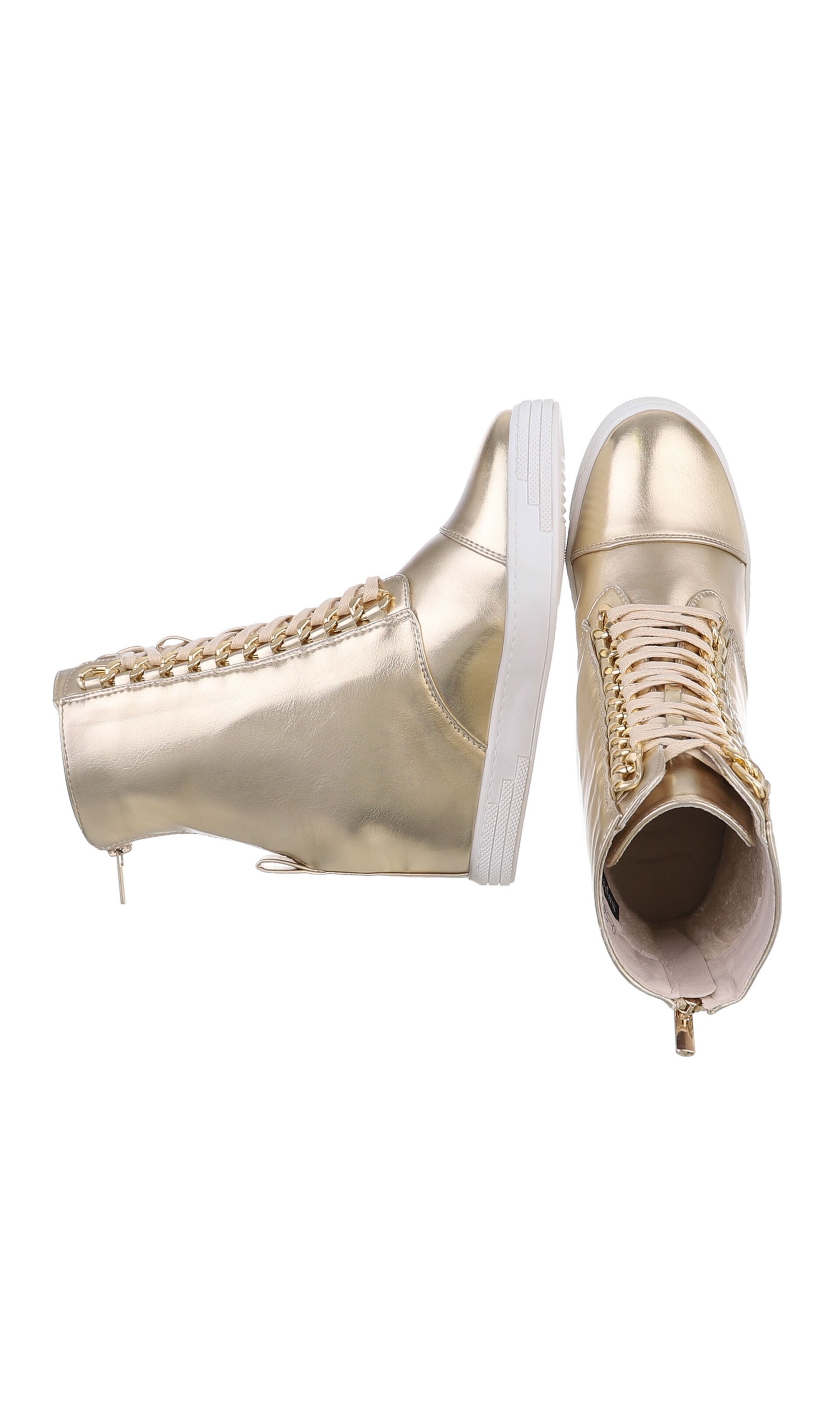 Ital-Design Schnürstiefelette in Gold