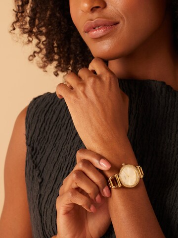 Lucardi Analog Watch 'Lieblich' in Gold: front