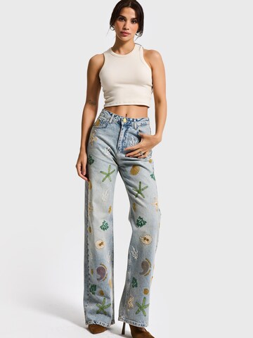 IT'S BASIC Regular Jeans 'STRAIGHT HIGH RISE JEANS' in Blauw