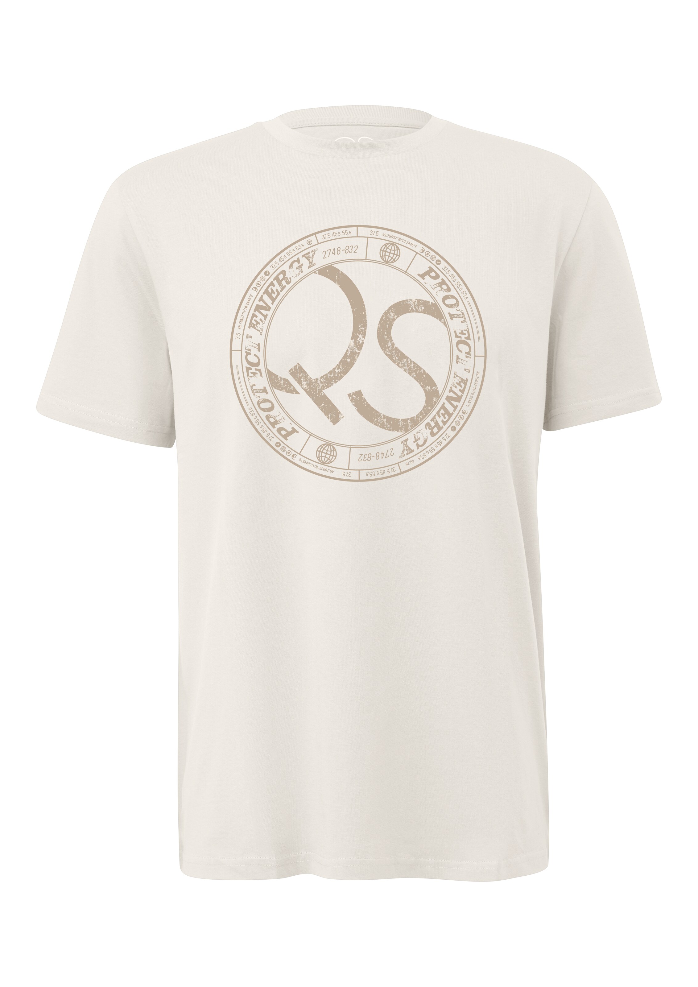QS Shirt in Beige: voorkant
