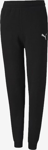 PUMA Tapered Workout Pants 'TeamGoal 23' in Black: front