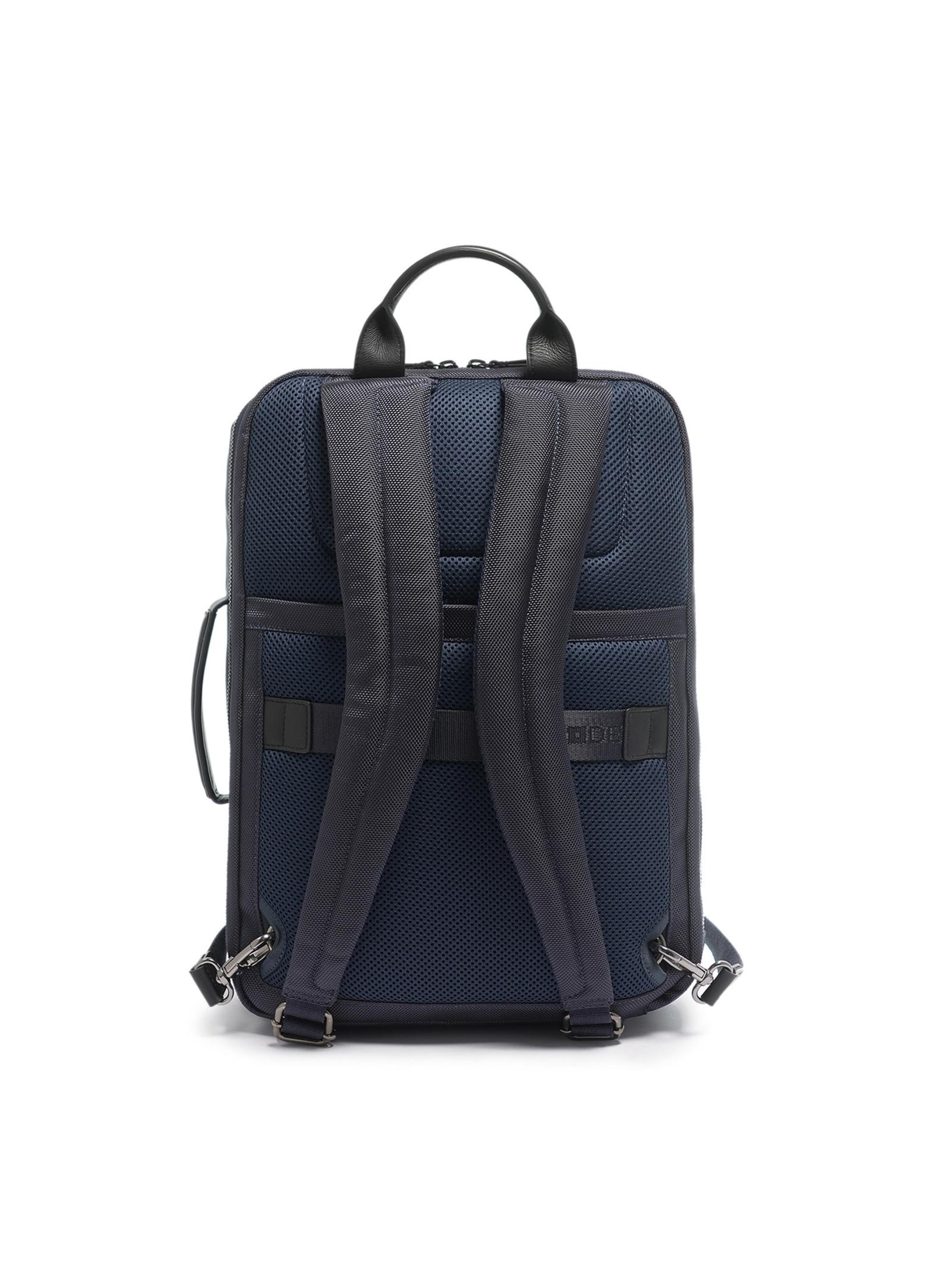 Zaino 'Zaino Uomo Momo Design Ecopelle con Zip e Manico Nylon 28x45x20cm' di Momo Design in blu