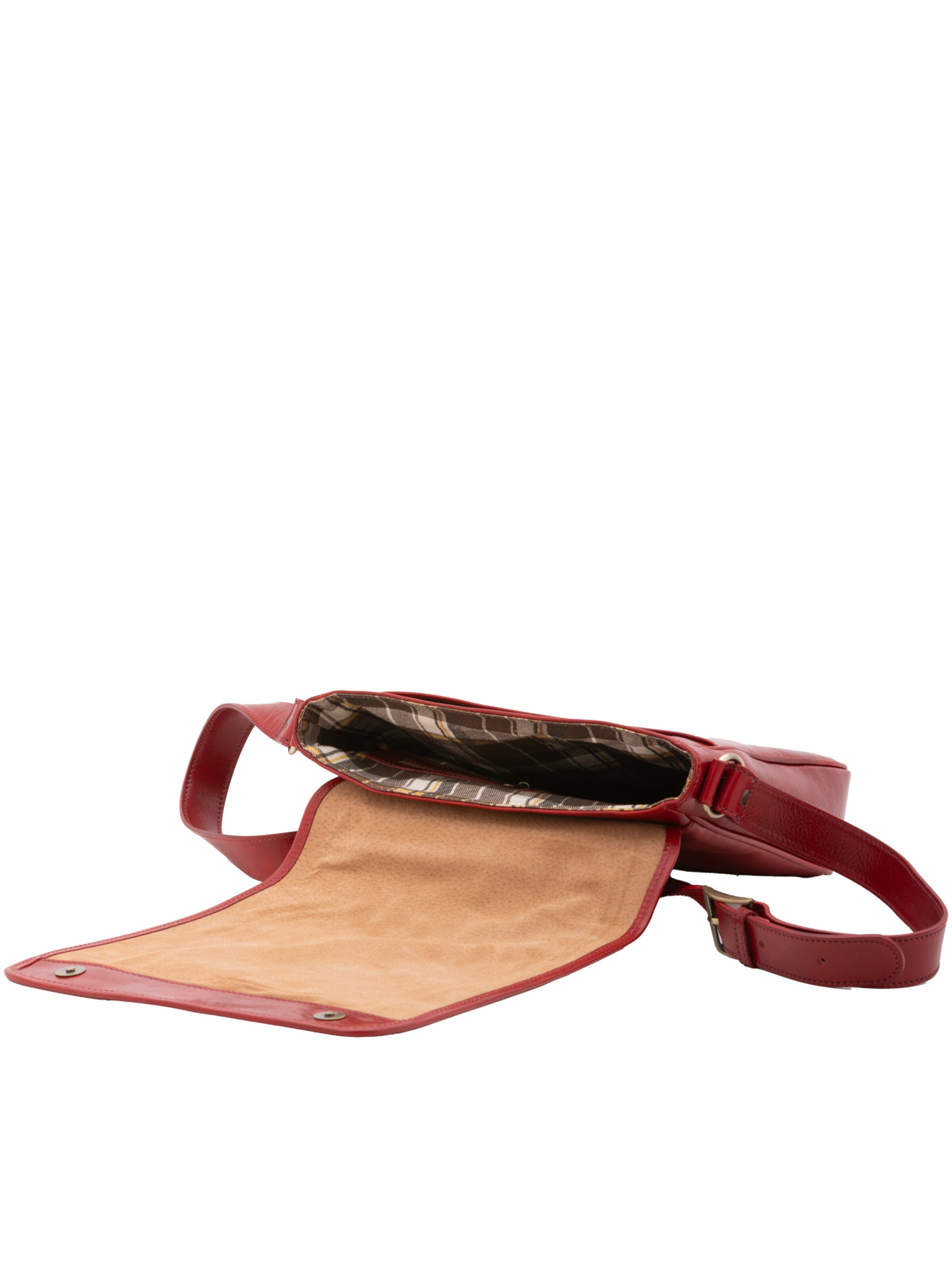 Borsa a tracolla 'Borsa a tracolla uomo vera pelle con chiusura magnetica - Made in Italy' di I Fratelli in rosso
