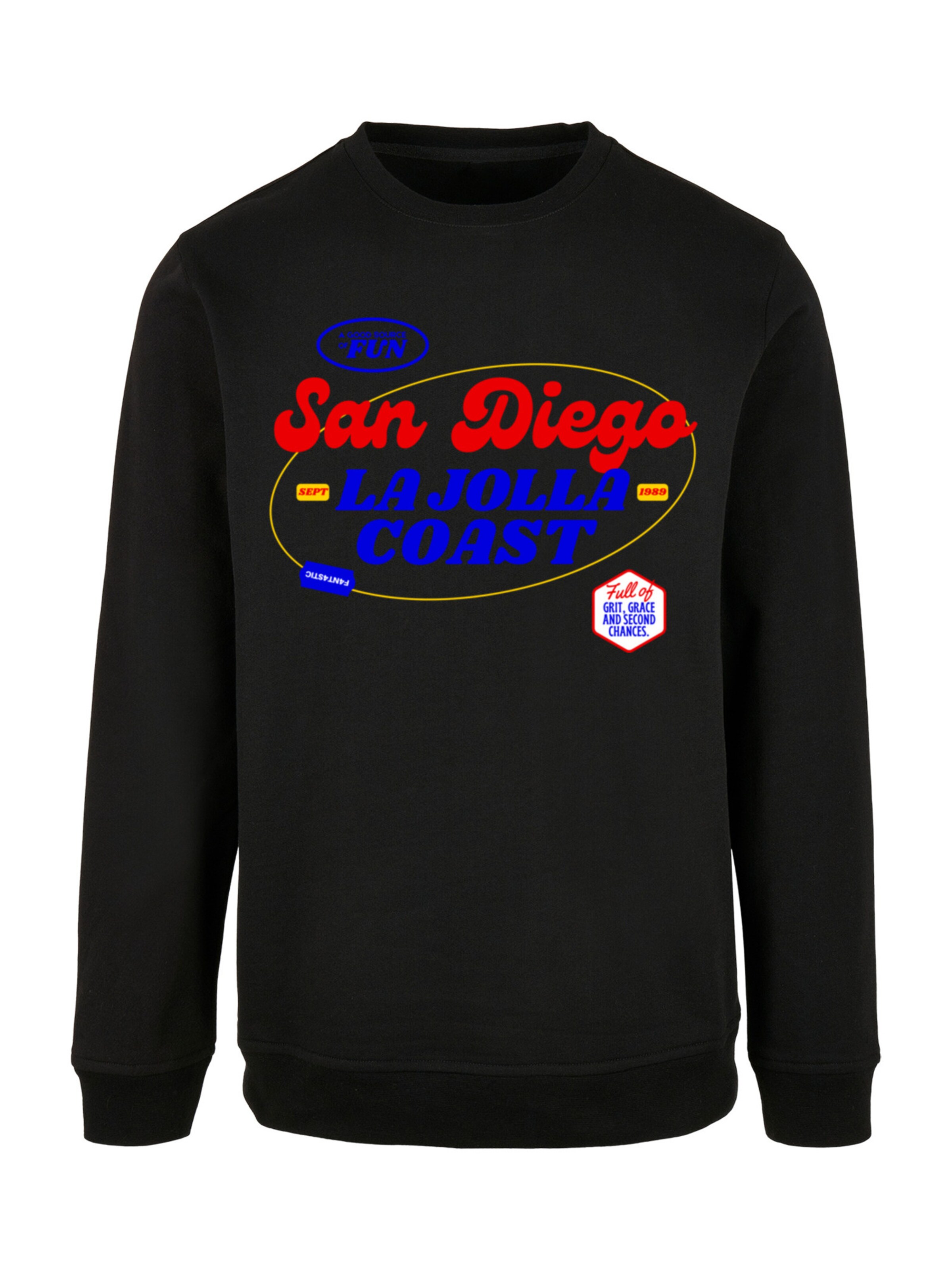 Sweat-shirt 'San Diego' F4NT4STIC en noir : devant
