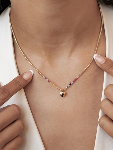 Hey Happiness - Cadena 'Summer Bead Heart' en oro