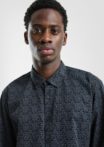 QS Regular fit Overhemd in Zwart