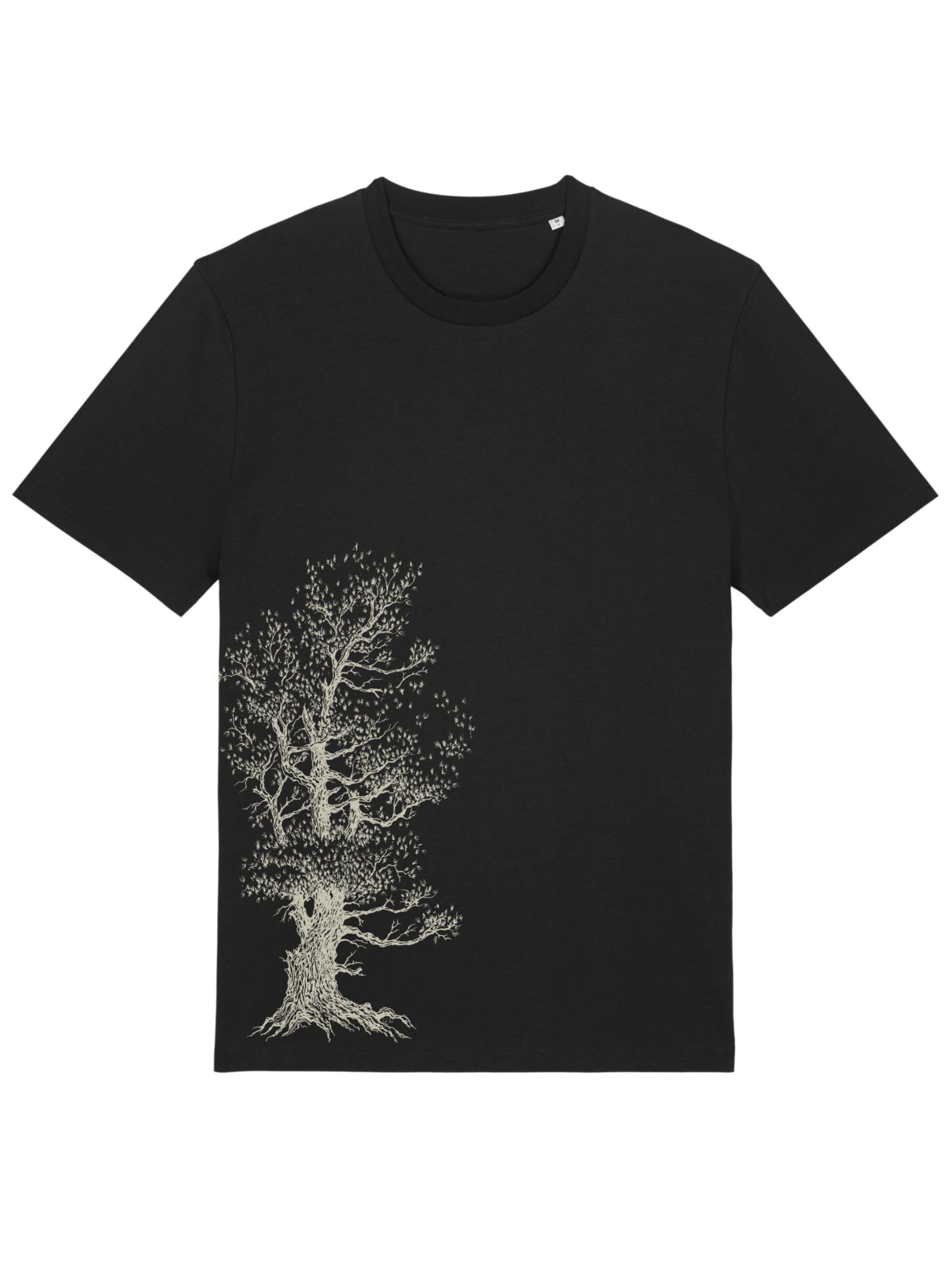 Life-Tree Shirt 'Organic Fairwear Pine Tree' in Black: front