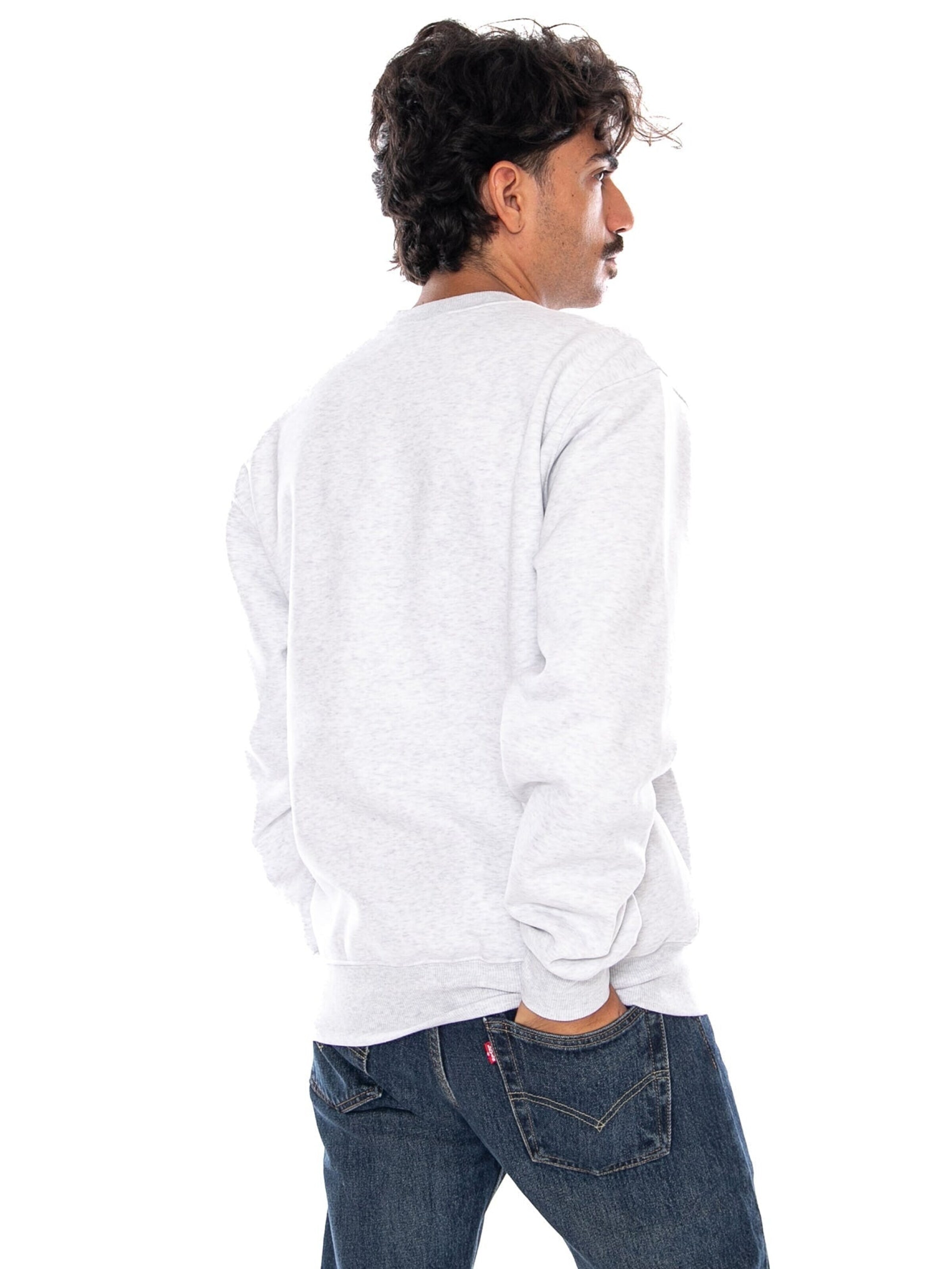 Carhartt WIP Sweatshirt 'CARHARTT SWEAT ASH HEATHER / GRAPHITE' in Grijs