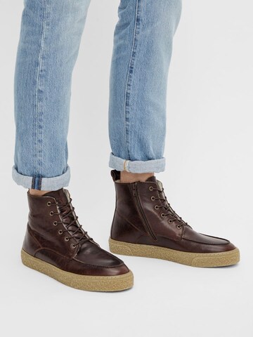 Bianco Lace-Up Boots 'BIACHAD' in Brown: front