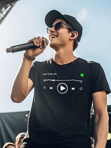 MAKAYA Shirt 'Music Playlist' in Black