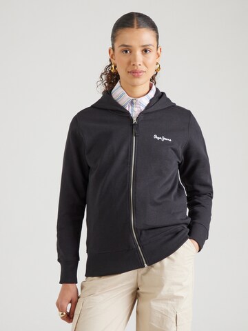 Pepe Jeans Sweatjacke 'EDNY RO' in Schwarz: Vorderseite