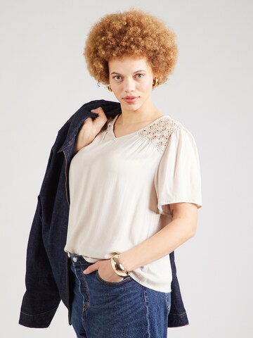 Camicia da donna 'Carselasi' di ONLY Carmakoma in beige: frontale