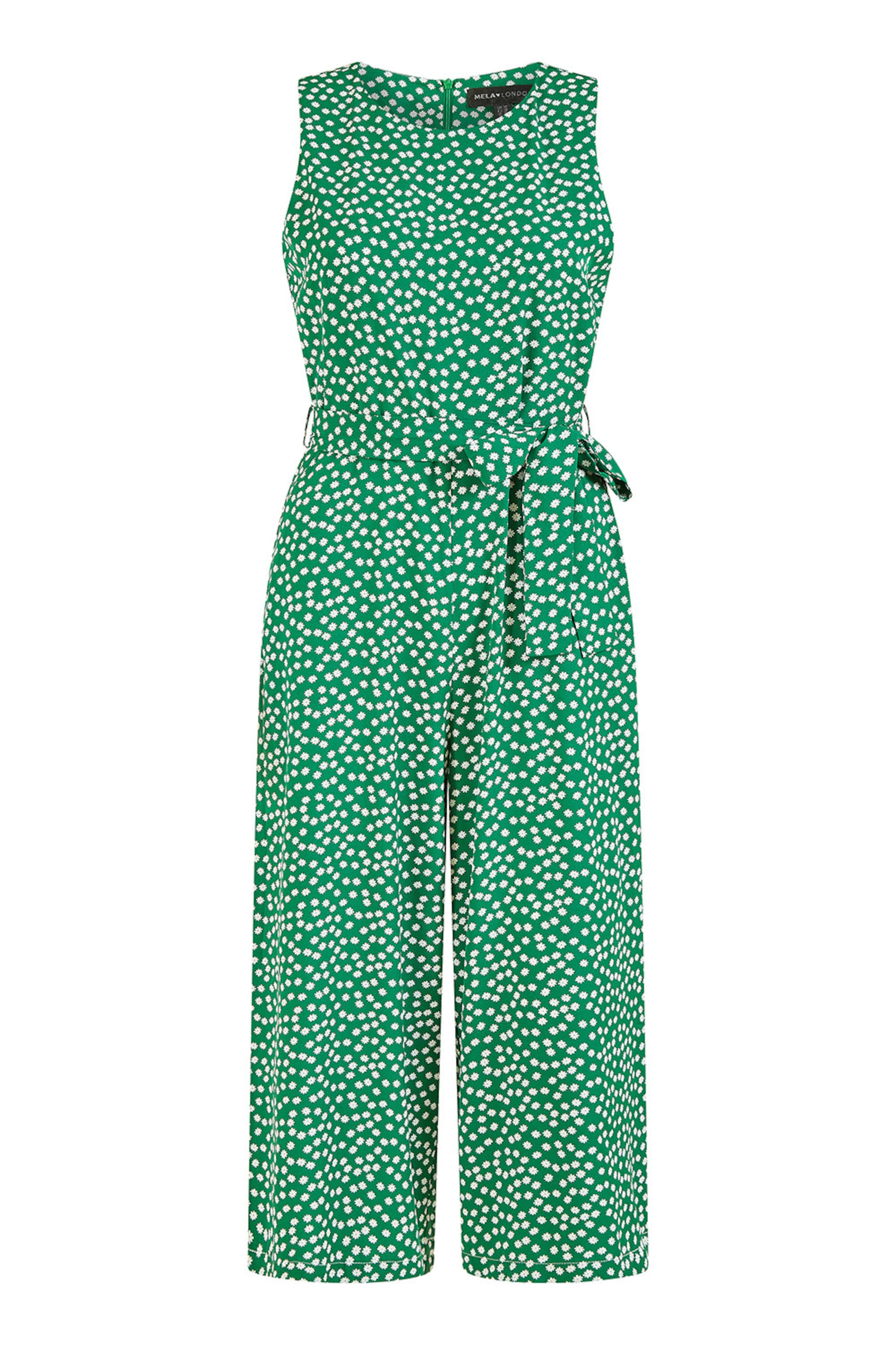 Mela London Jumpsuit 'Ditsy Daisy' in Green: front