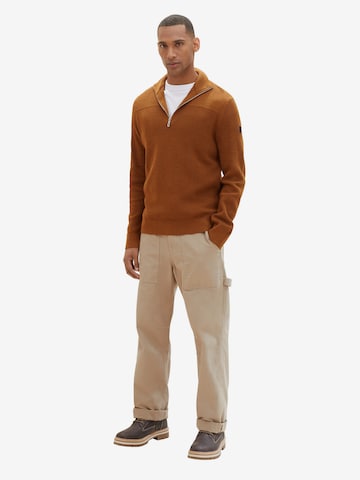 TOM TAILOR Sweater in Brown