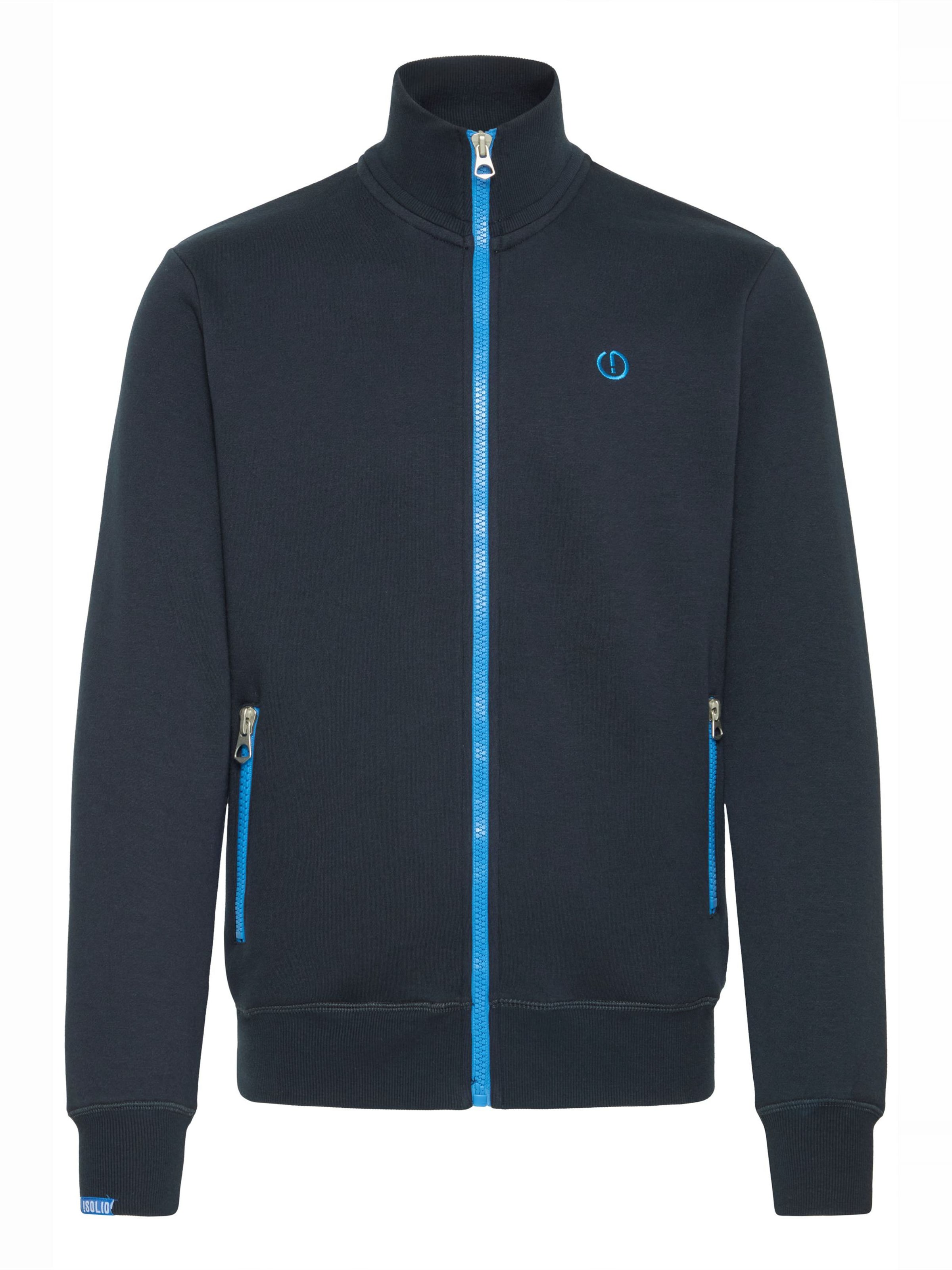 !Solid Zip-Up Hoodie 'Benn' in Blue: front