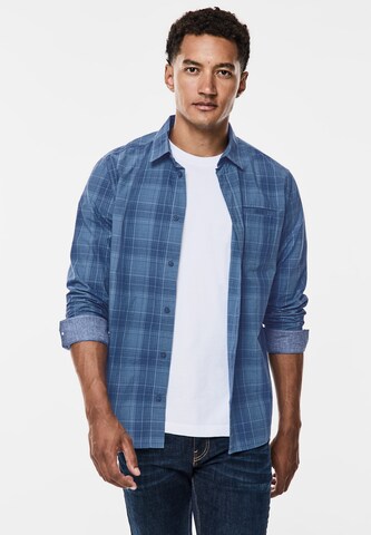 Street One MEN Regular Fit Hemd in Blau: Vorderseite