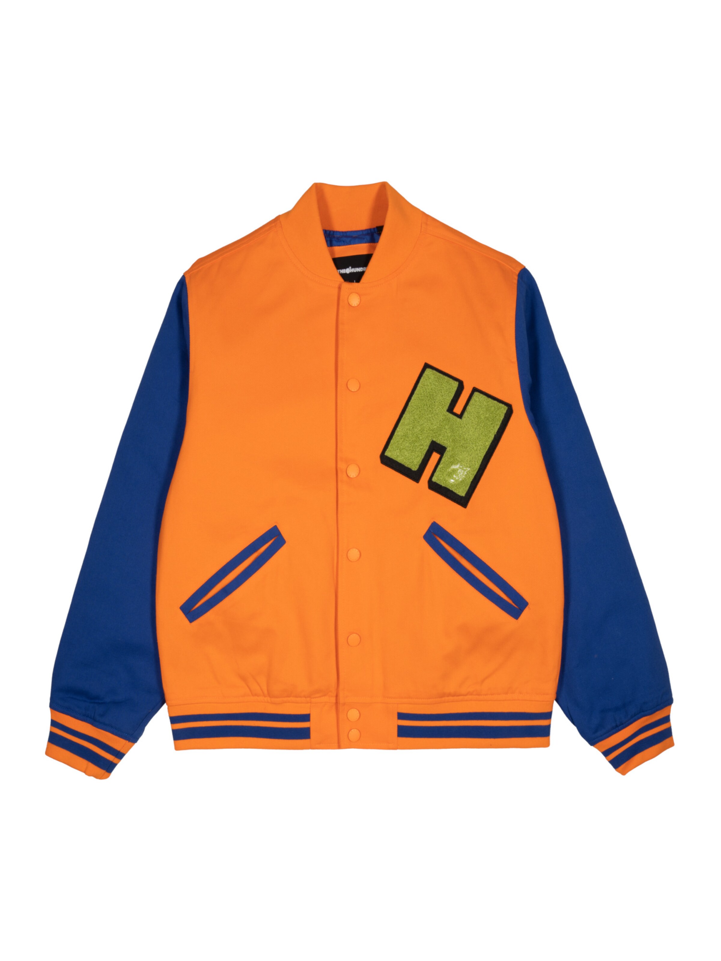 THE HUNDREDS - Sudadera con cremallera deportiva en naranja: frente