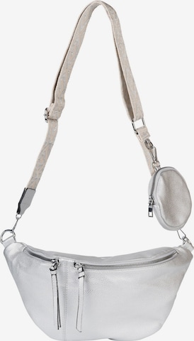 styleBREAKER Crossbody bag 'Halbmond Crossbody Bag Set 3-Teilig' in Silver: front