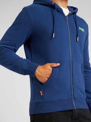 Superdry Sweatjacke 'Essential' in Blau