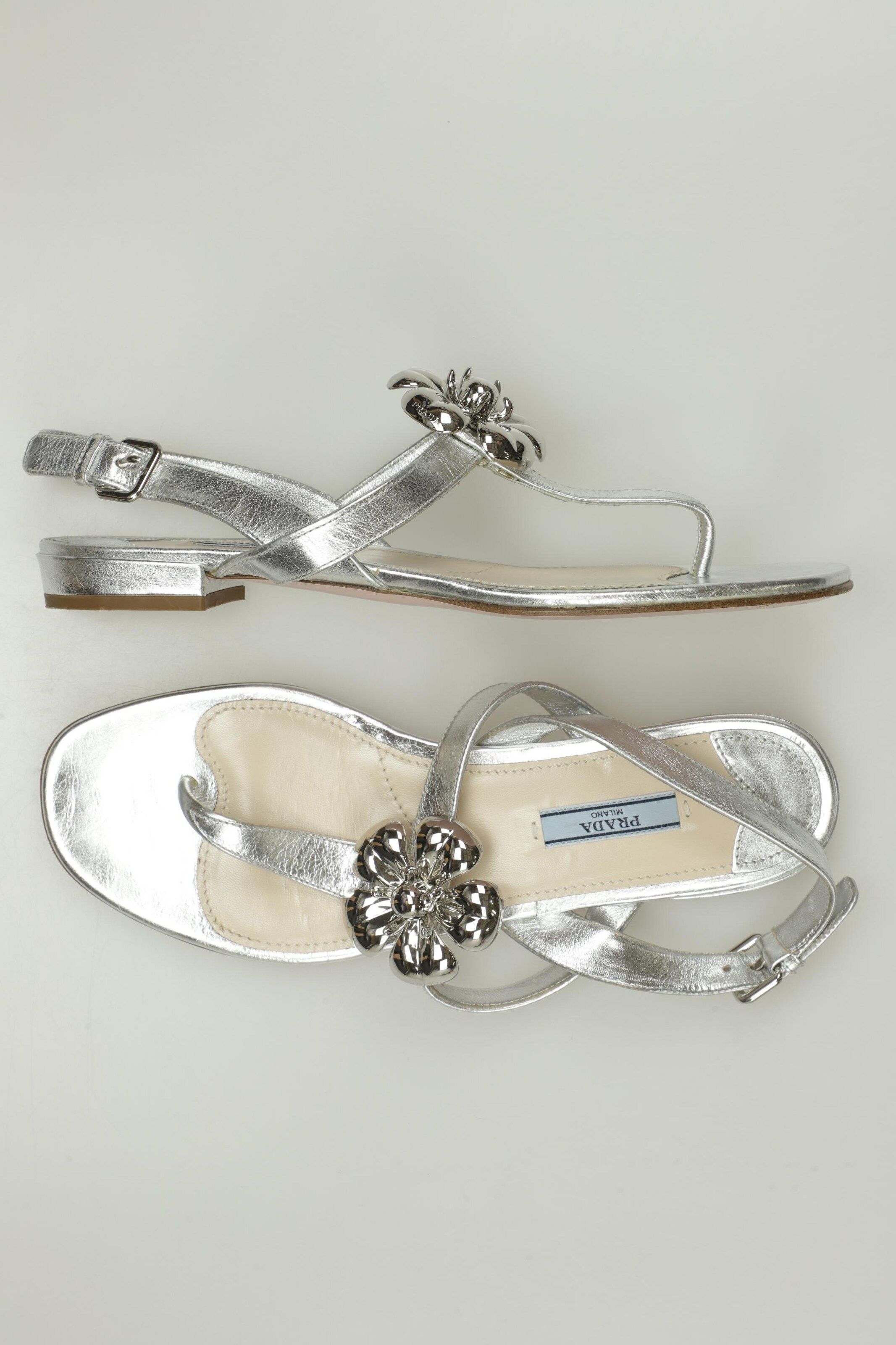 PRADA Sandals & High-Heeled Sandals in 39,5 in Silver, Item view
