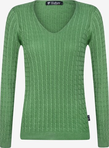 DENIM CULTURE Пуловер 'Verla' в зелено: отпред