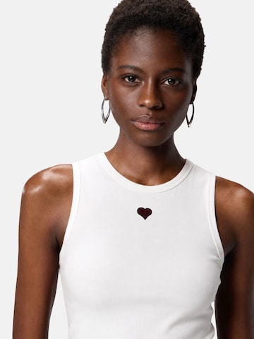 PINKO Top 'PINKO CASIMIRO CANOTTA JERSEY DI COTONE CON RICAMO canotta' w kolorze biały