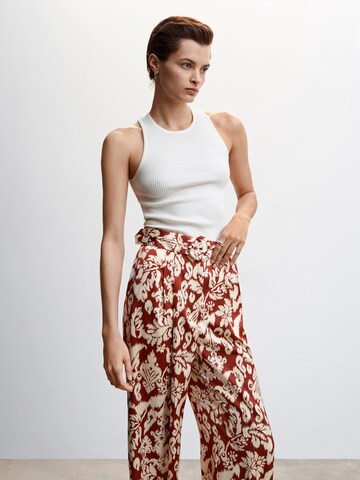 MANGO Regular Pleat-Front Pants 'Nurio' in Red