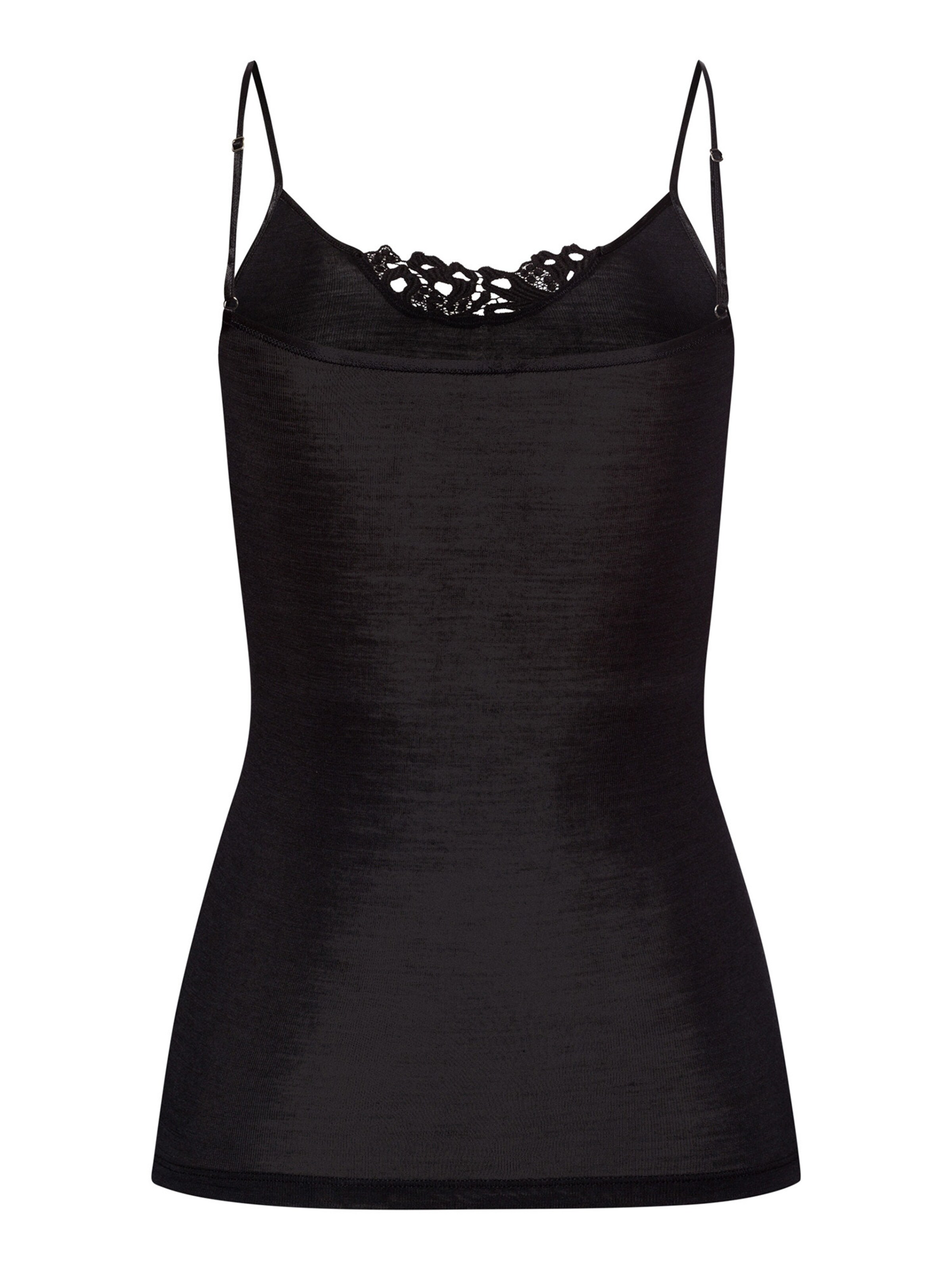Hanro Spaghettitop ' Woolen Silk ' in Schwarz