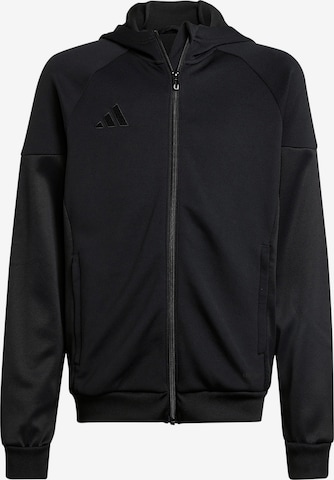 ADIDAS PERFORMANCE Athletic Zip-Up Hoodie 'Tiro 25' in Black: front
