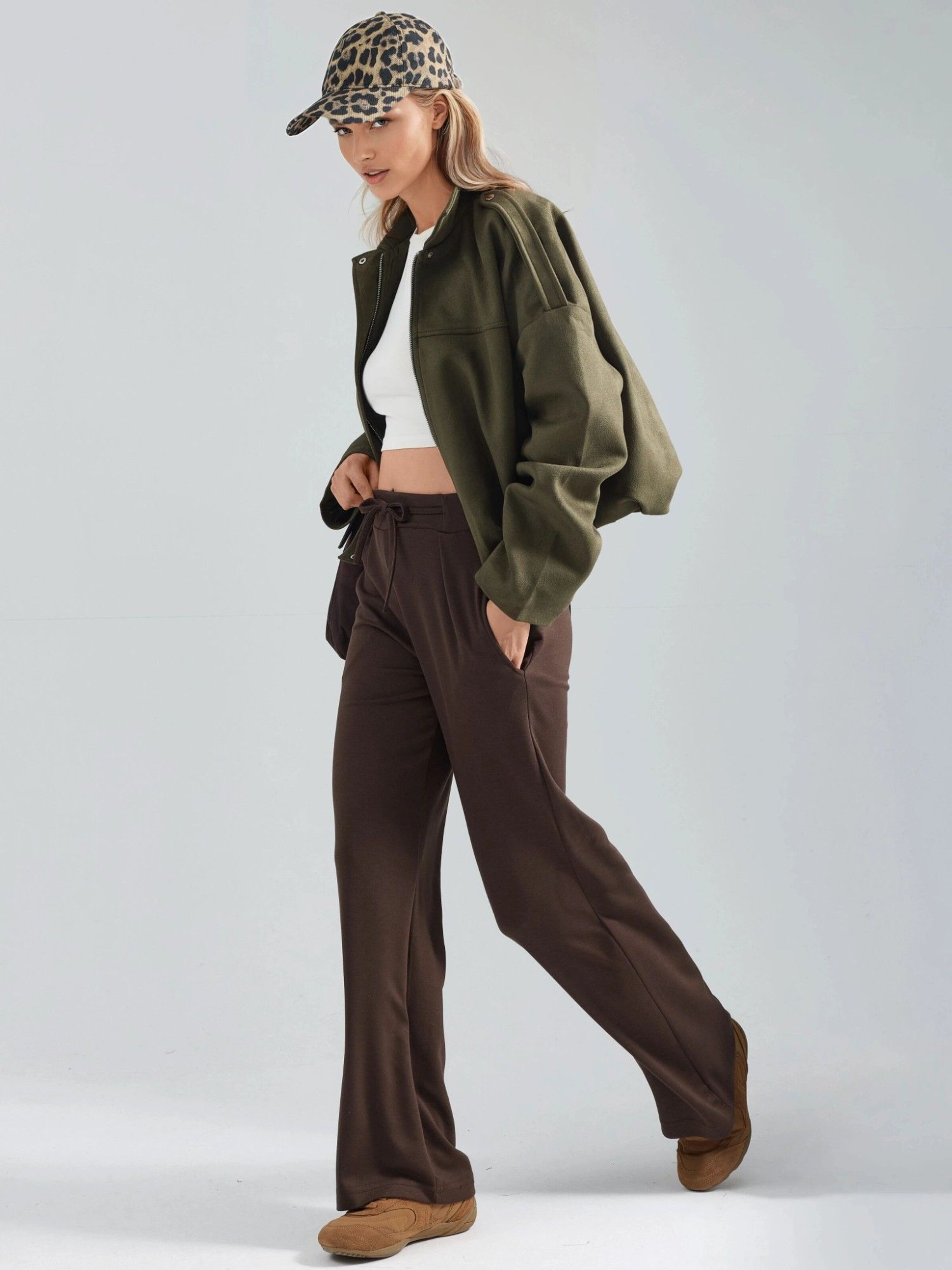 Hiccup Wide leg Broek in Bruin