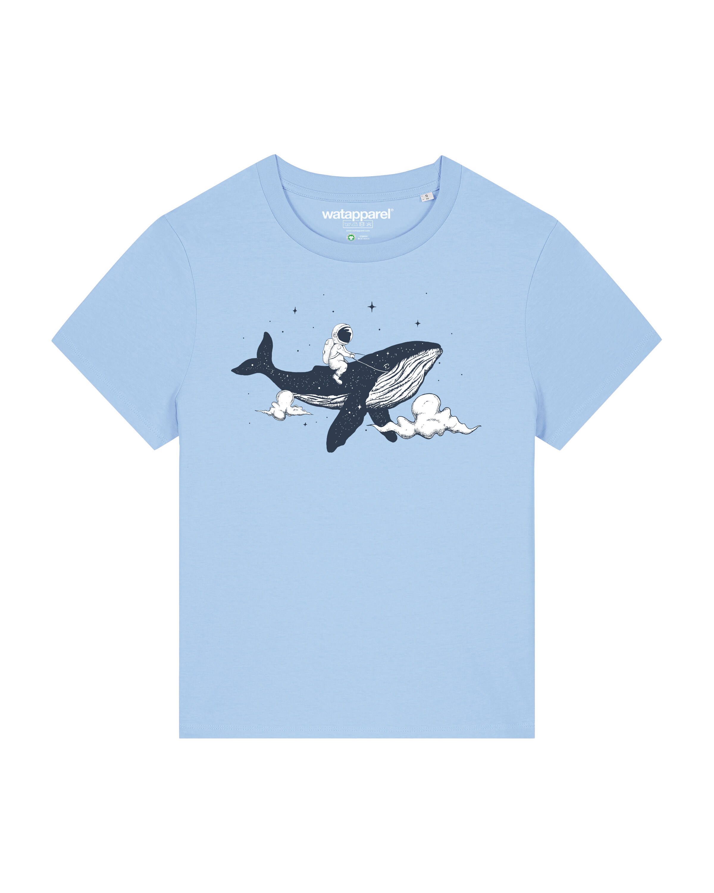 T-shirt ' Spacewhale ' Watapparel en bleu : devant
