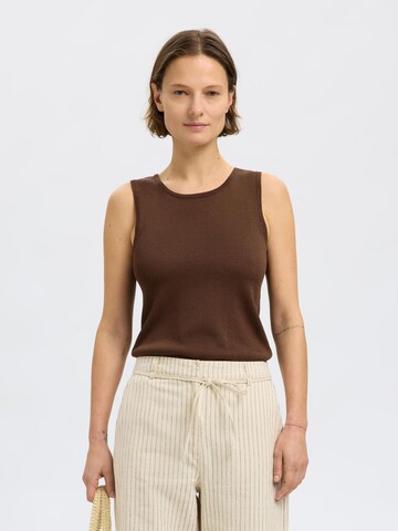 SELECTED FEMME Sticktop 'SLFMoon' i brun: forside