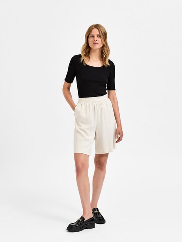 SELECTED FEMME Wide Leg Shorts 'Rami' in Beige: predná strana