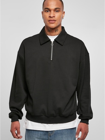 Urban Classics Sweatshirt 'Collar Crew' in Black