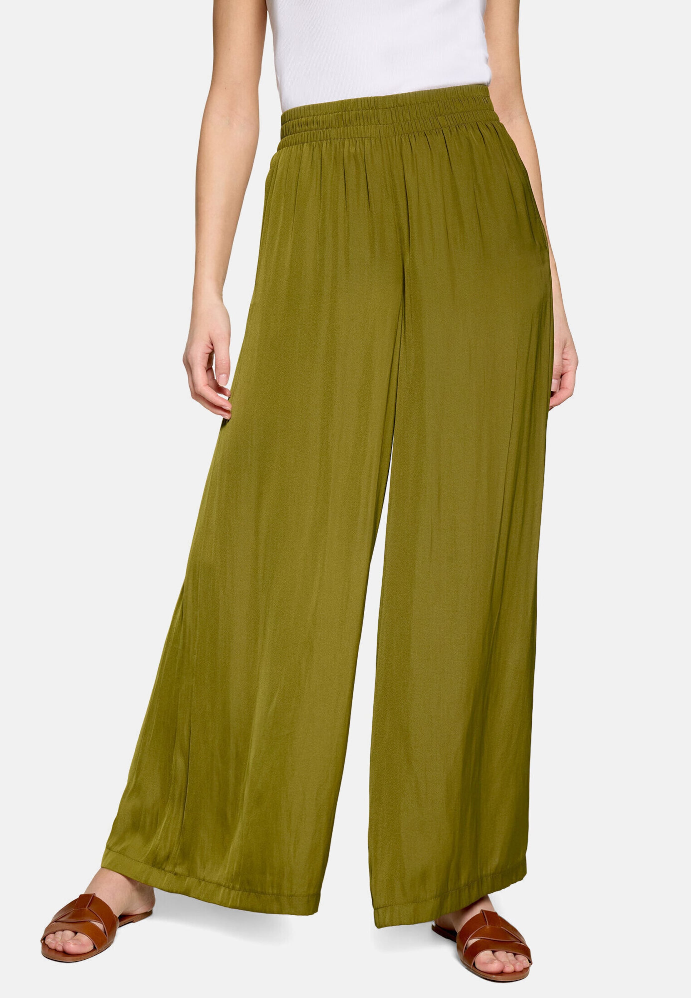 zero Skinny Stoffhose weit in Grün